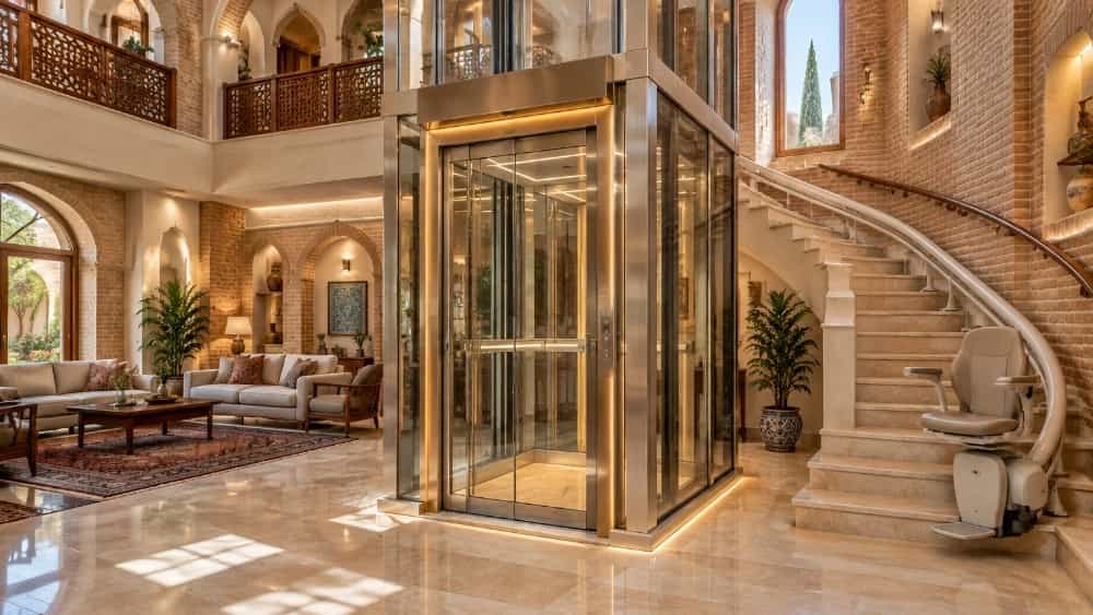 نصب آسانسور هیدرولیک برای خانه‌های قدیمی و دوبلکس در یزد